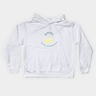 Biking my way around Norfolk Kids Hoodie